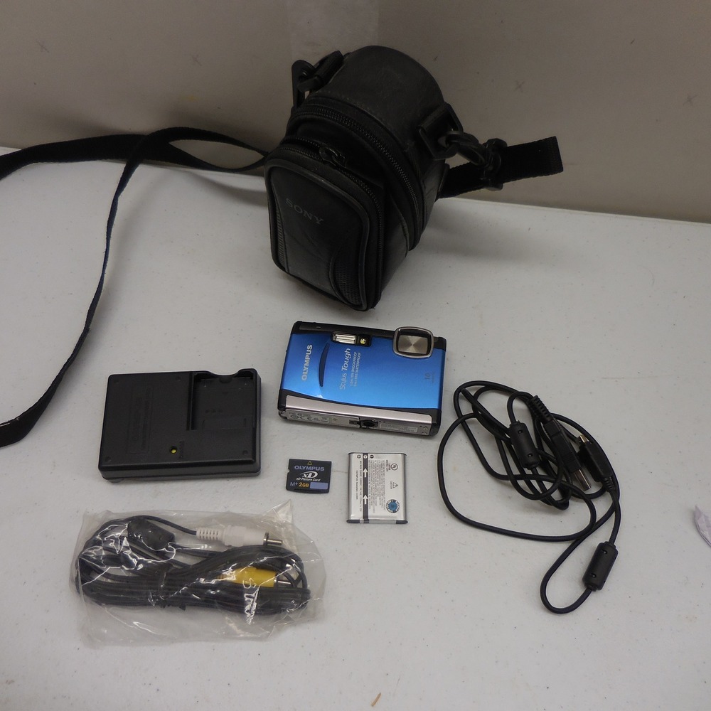 Olympus Stylus Tough-6000 Blue 10MP Digital Camera Bundle Shockproof Waterproof